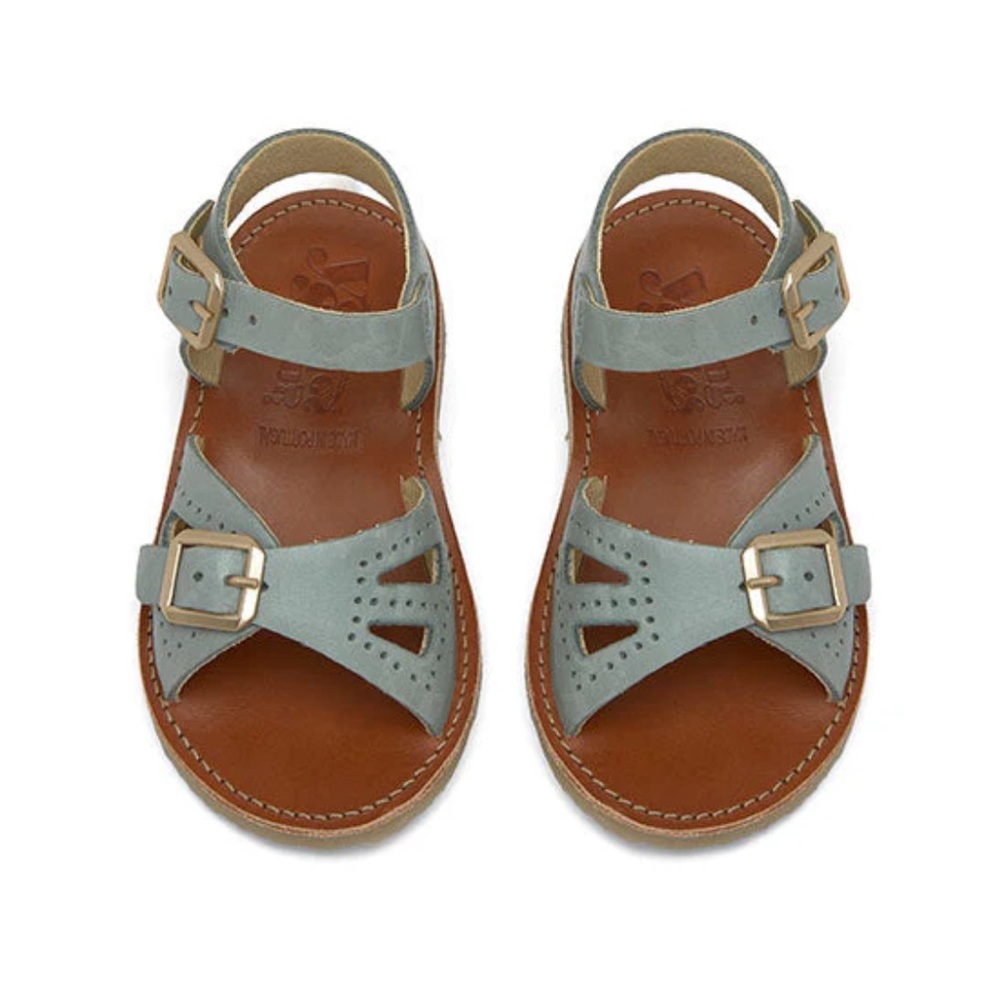 Young Soles London leather Kids Sandals in Blue and Tan size 25 EU NWOT!
